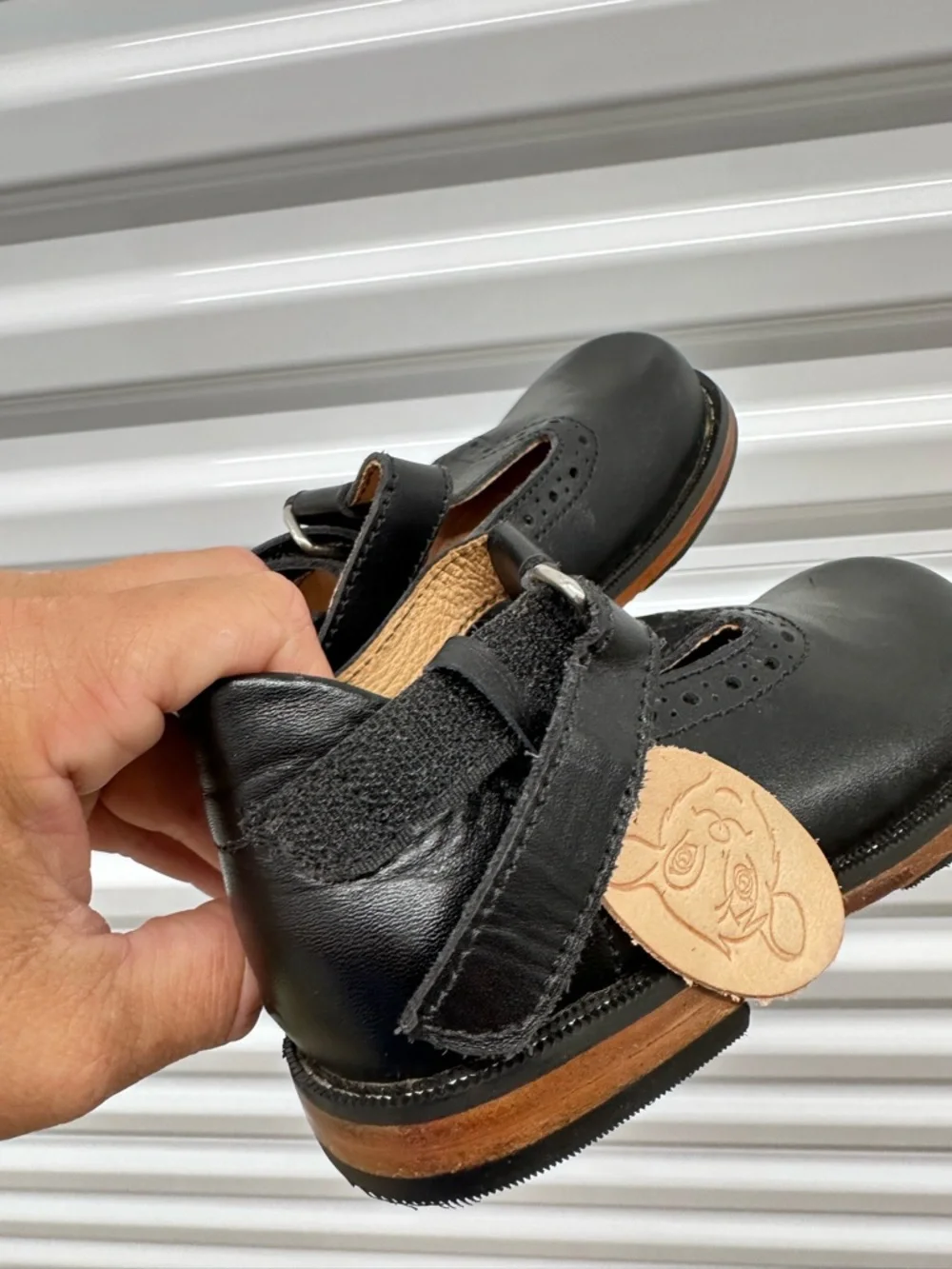 Girls Black Mary Jane Dress Shoes with Velcro Strap